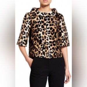 Trina Turk Kailee Faux Fur Animal Leopard Shirt
Boatneck Womens